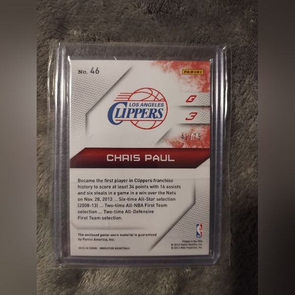 Chris Paul RARE NBA Card Game Worn Jersey - Picture 2 of 4